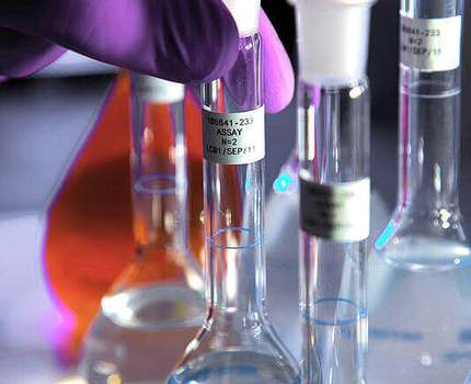 bottles in a laboratory