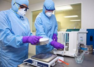 two scientists working in a lab